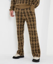 LP23 CASHMERE MONOGRAM KNIT PANTS (BEIGE)