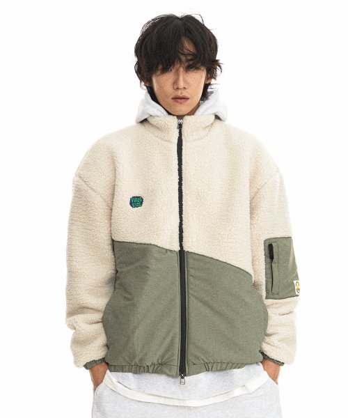 MUSINSA | FREAKISH BUILDING BUBBLEGUM HEAVY FLEECE ZIP-UP JACKET (IVORY)