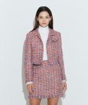 채뉴욕(CHAENEWYORK) Fringe Tweed Cropped Jacket [Pink]