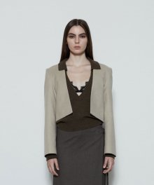 Cropped Moleskin Jacket (Stone)