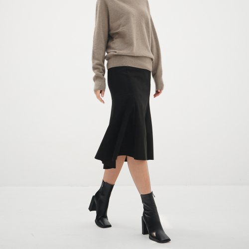 Black suede outlet flare skirt