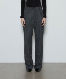 Folded Pinstripe Trousers (Grey)