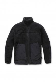 Woven Mix Boa Fleece Jacket_L4UAW21021BKX
