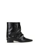 쓰리투에이티(THREE TO EIGHTY) Pointed Wrinkle Leather Boots (Black)