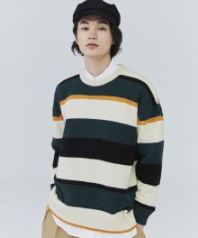 COLOR BLOCK STRIPE KNIT_GR(21FWTP11)