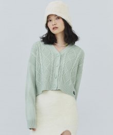 CABLE CROP KNIT CARDIGAN_GR(21FWOT01)