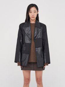 PATCHWORK LEATHER JACKET IN BLACK