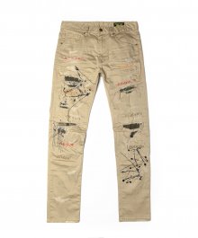Colored embroidery pants