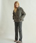 일로일(ILOIL) wool blend tuck pants - grey