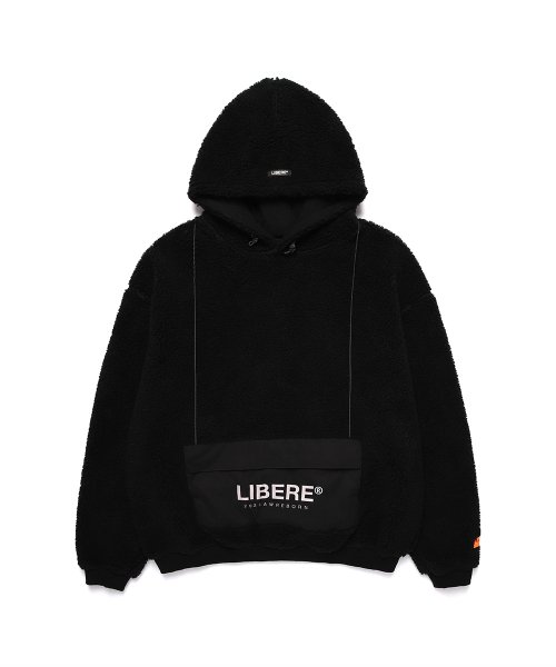 POCKET SHERPA HOOD JACKET / BLACK