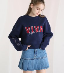 Viva crop Sweat-shirt Navy