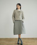 타브(TAV) Quilted Volume Skirt - Grey