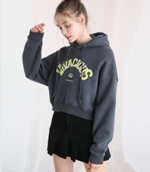 Luna Crop Hoodie Charcoal