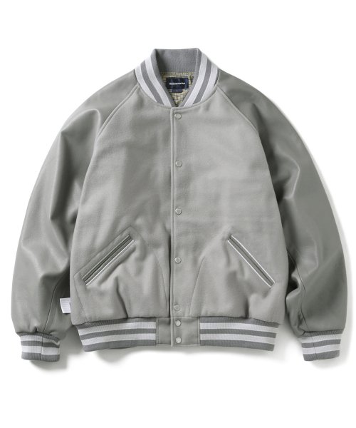 MUSINSA | thisisneverthat® Raglan Varsity Jacket Gray