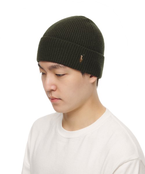[正規品]POLO RALPH LAURENシグネチャーポニーウールブレンドビーニー - グリーンPROD60019632[関税込み]