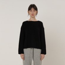 Coco solid knit top black