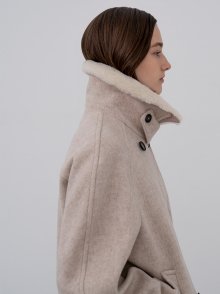 Removable fur wool short coat [2color]