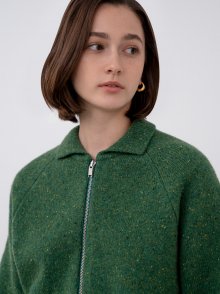 Nep wool collar neck zip up knit [2color]