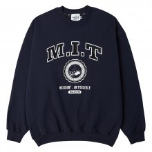 [기모]M.I.T 퀄리티 프린트 스웨트 셔츠 네이비