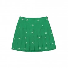 High-Waist Pleats Skirt_Green
