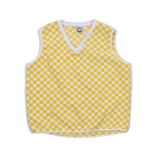 CHECKERBOARD FLEECE VEST (YELLOW)
