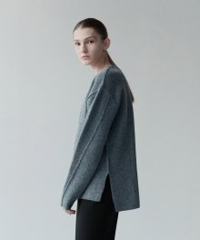 REVERSIBLE SUPER WASH WOOL SWEATER GY