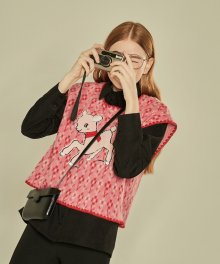 Sheep Embroidered Vest (Pink)