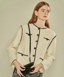 Knitted Tweed Jacket (Ivory)
