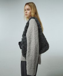 POCKET FLUFFY SHEARLING BAG KA [CHARCOAL GREY]