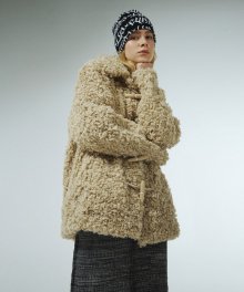 FLUFFY DUFFLE FUR JACKET KA [BEIGE]