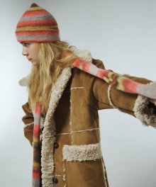 CUT OFF SUEDE SHEARLING COAT KA [CAMEL]