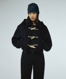 HOODED SHORT DUFFLE COAT KA [NAVY]