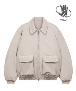 MUSINSA | IRONYPORNO WHITELINE [Vegan Leather] Cruelty Free High Neck  Leather Short Padded IRO116 Ivory