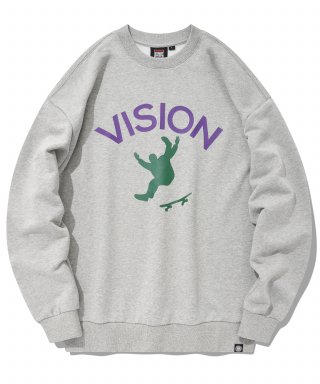 비전스트릿웨어(VISION STREETWEAR) VSW Skateboarding Crewneck Gray 상품 이미지