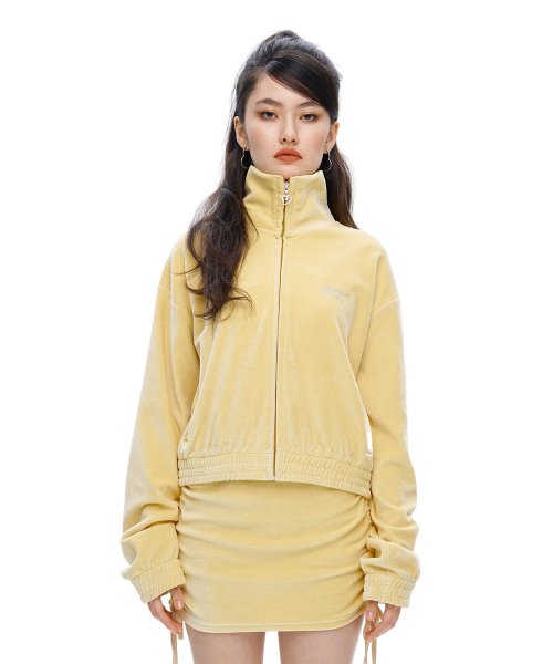 [IJP001-13] Велюровая олимпийка на молнии - Yellow