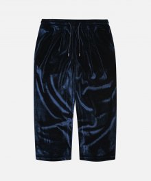 VELOUR TWO TUCK PANTS _ NAVY