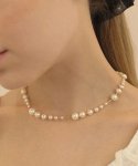 하스(HAS) LV011 Gold mixed pearl necklace