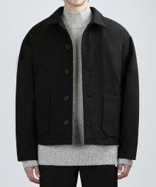 WOOLEN CROP JACKET (BLACK)