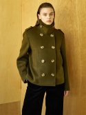 코제트(KOZETT) Wool Neck Collar Jacket - Khaki