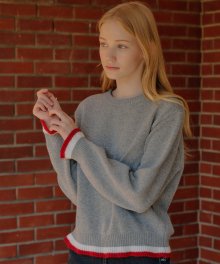 COLOR FRILL KNIT_GRAY
