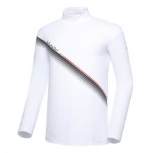 남성 WL 사선 프린트 하이넥 티셔츠 Off White