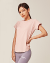 [NERDY FIT] 슬림 터치 숏 슬리브 티셔츠 핑크
