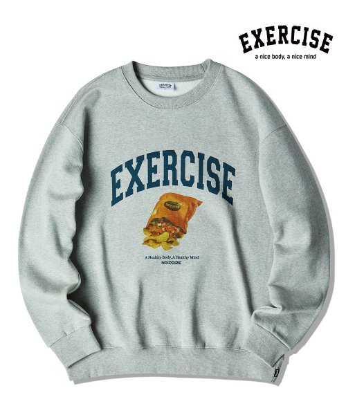 엑서사이즈(EXERCISE) [노닷프라이즈X엑서사이즈]나쵸 DTP 맨투맨_그레이 - 54,800 | 무신사 스토어
