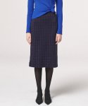 싹(SAKK) knit check skirt  blue
