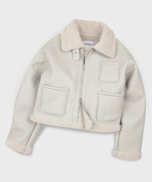 Fleece | Mustang [Grey Fleece Jacket Beige] STUDIO PLACE Leather MUSINSA Mouton Solid
