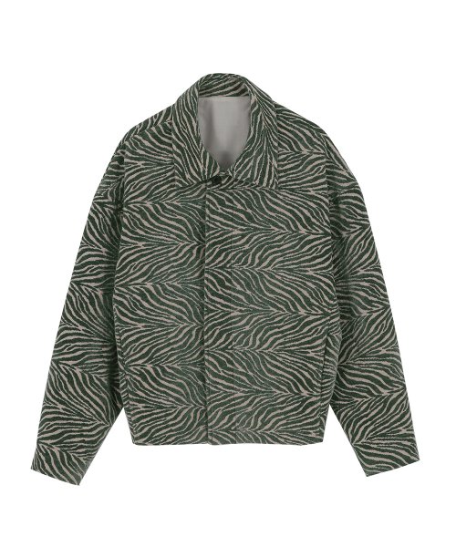 zebra pattern set-up jacket_khaki
