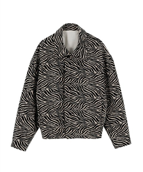 zebra pattern set-up jacket_black