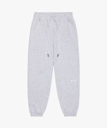 (HEAVY WEIGHT)SIGNATURE LOGO LOOSE JOGGER PANTS-MELANGE GREY