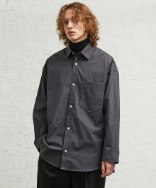 OVERSIZED PAPER COTTON SHIRTS (CHARCOAL)