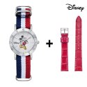 디즈니(Disney) 미키마우스 여성 나토밴드 손목시계 D12027RD-1 가죽밴드증정